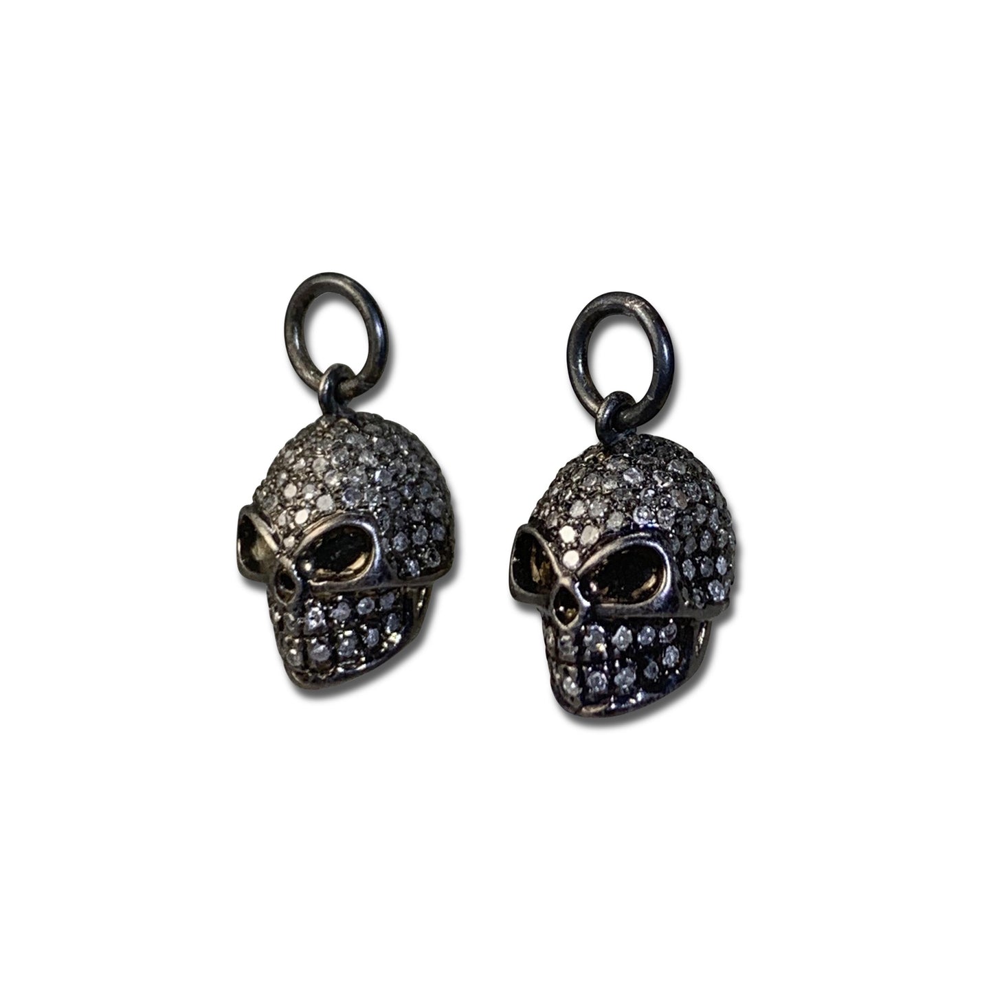 Påhäng till creoler, scull silver diamanter