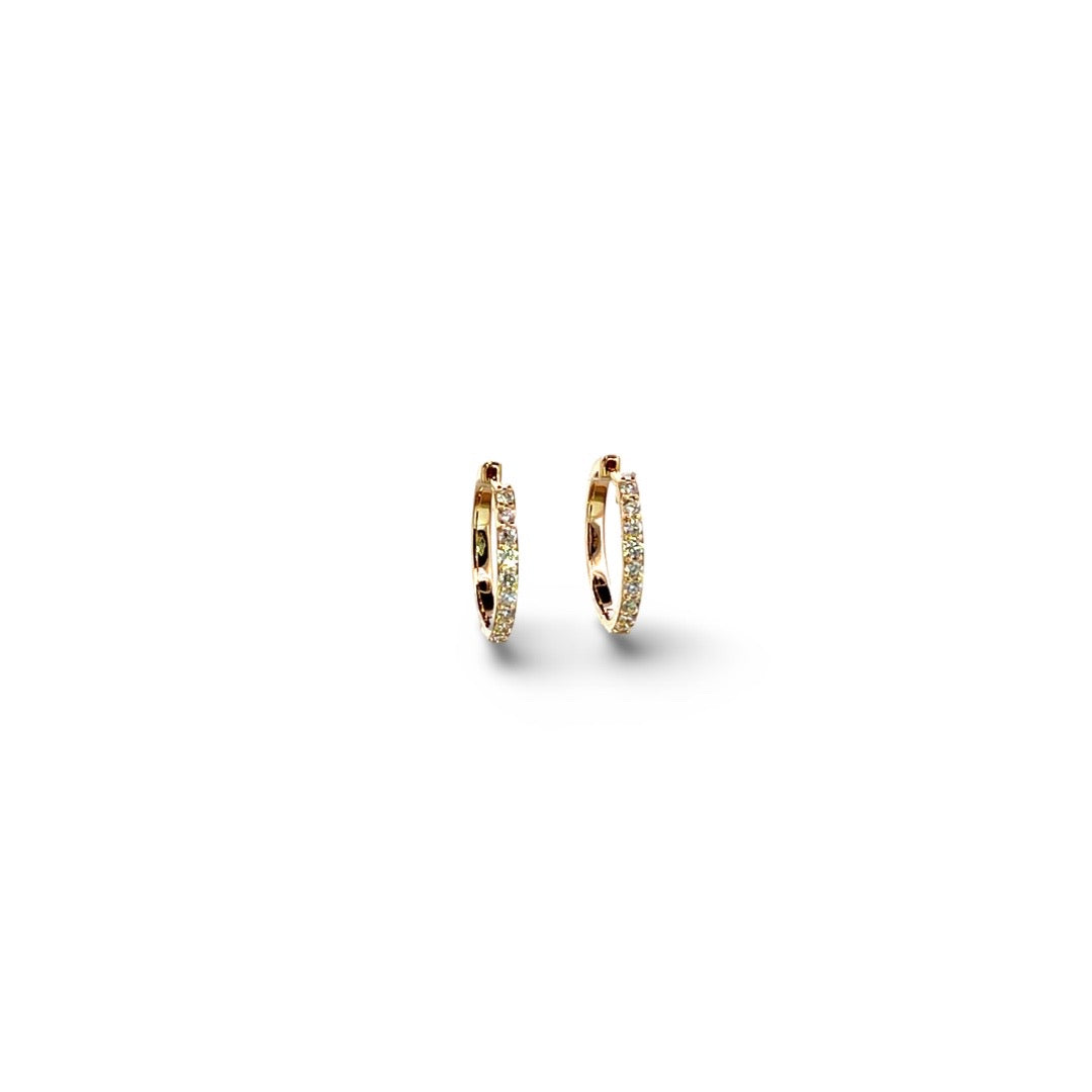 Örhängen 18k gult guld. Creoler med briljanter tot. 0,34ct Wsi