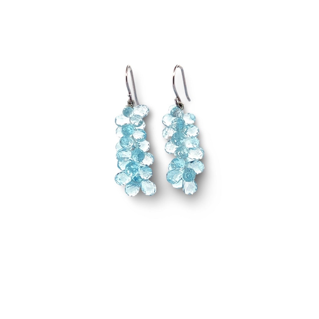 Örhängen m Brioletter av topas tot. 44,50ct