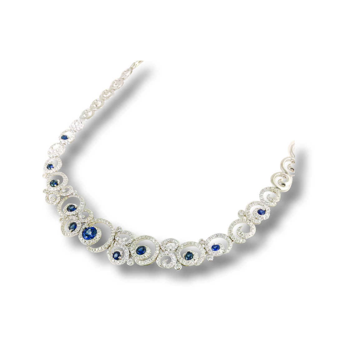 Diamond and sapphire necklace