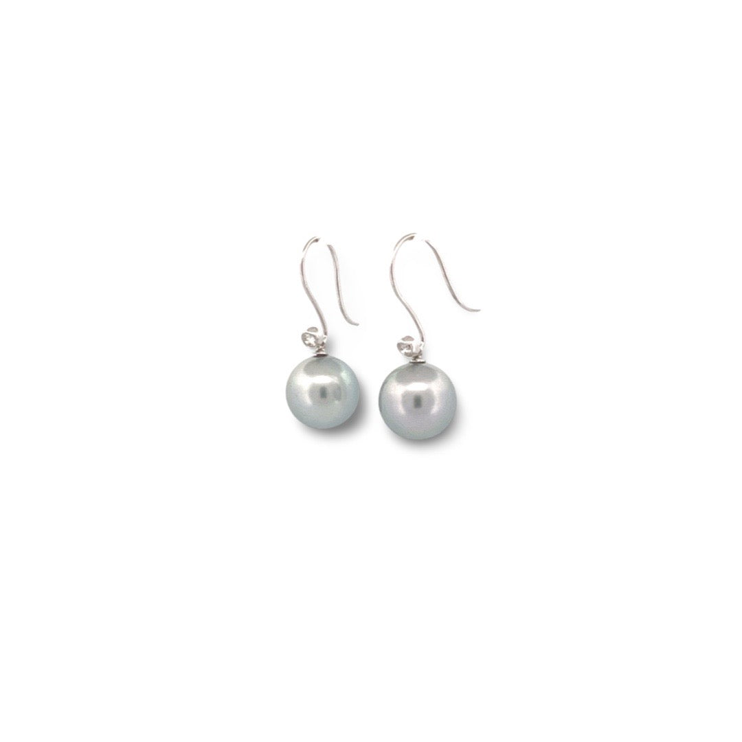 Earring 18k Tahiti pearls diamond