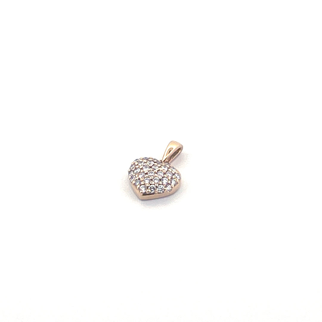 Hänge 18k GG hjärta 0.18ct Wsi