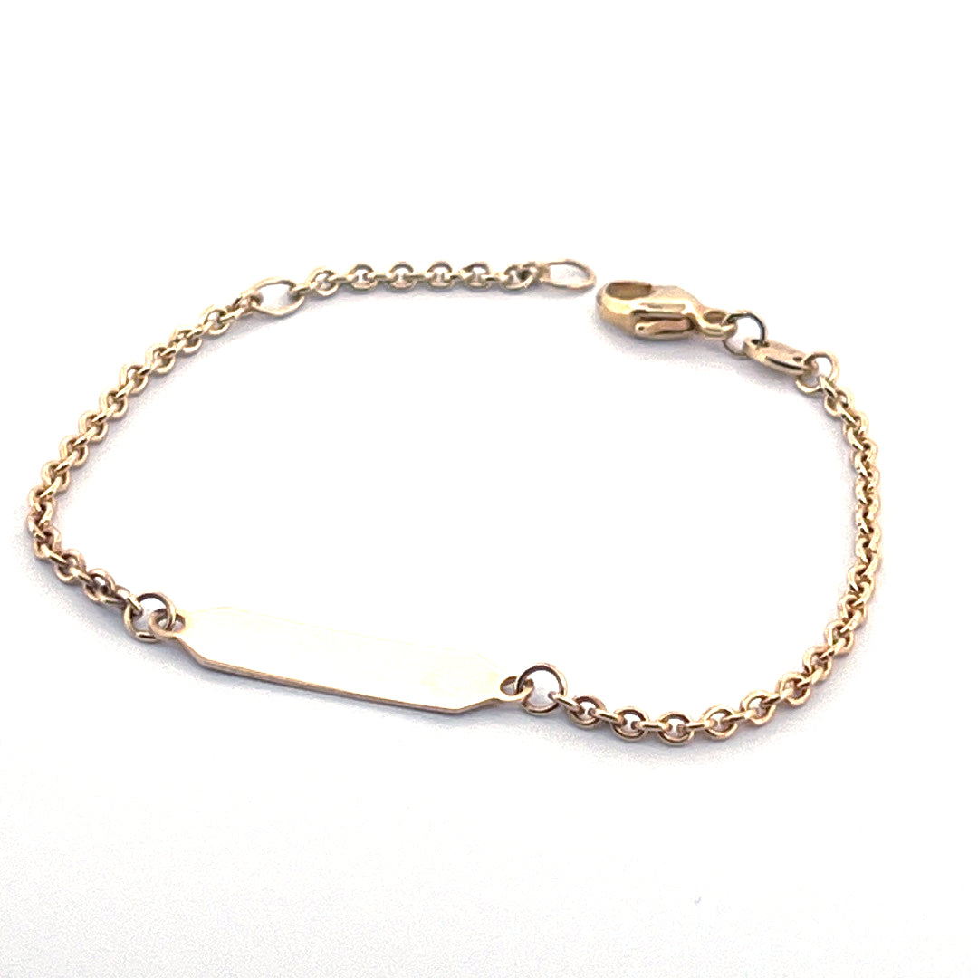 Armband m id-platta 18k