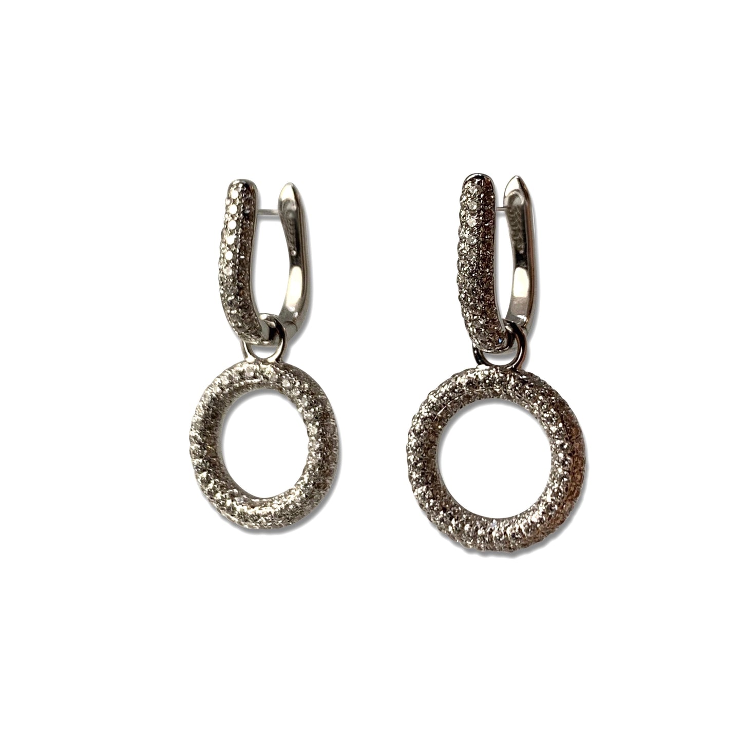 Creoles in 18k White Gold with Diamonds