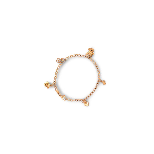 Barnarmband 5 berlocker 18k rg